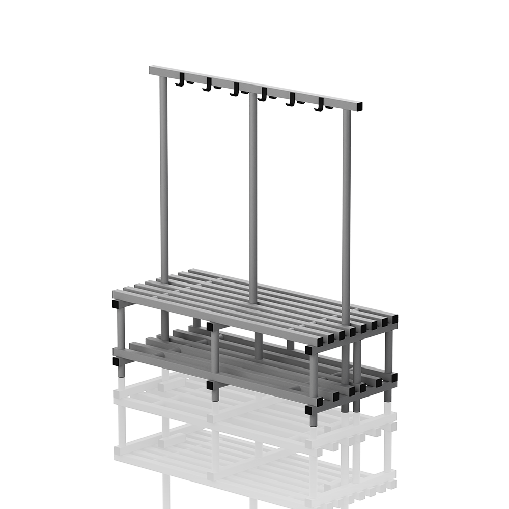 banc double avec pendirie 8144 8148 8152 - gris