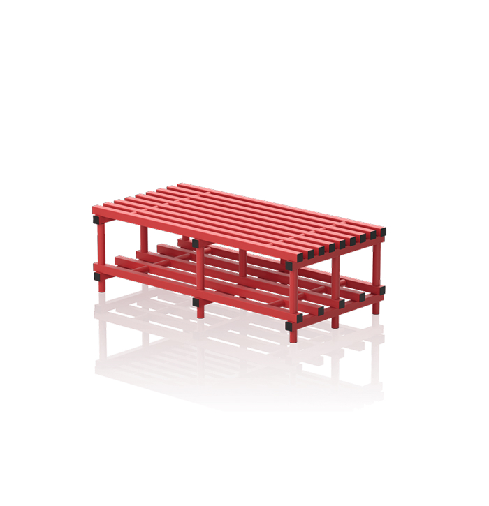 Banc double PVC ROUGE