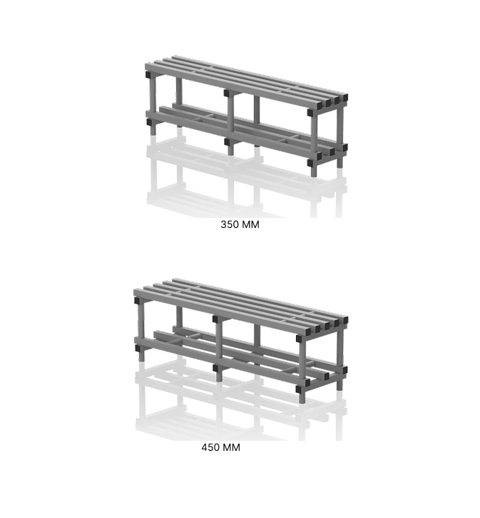 Banc simple PVC  LARGEUR EN GRIS
