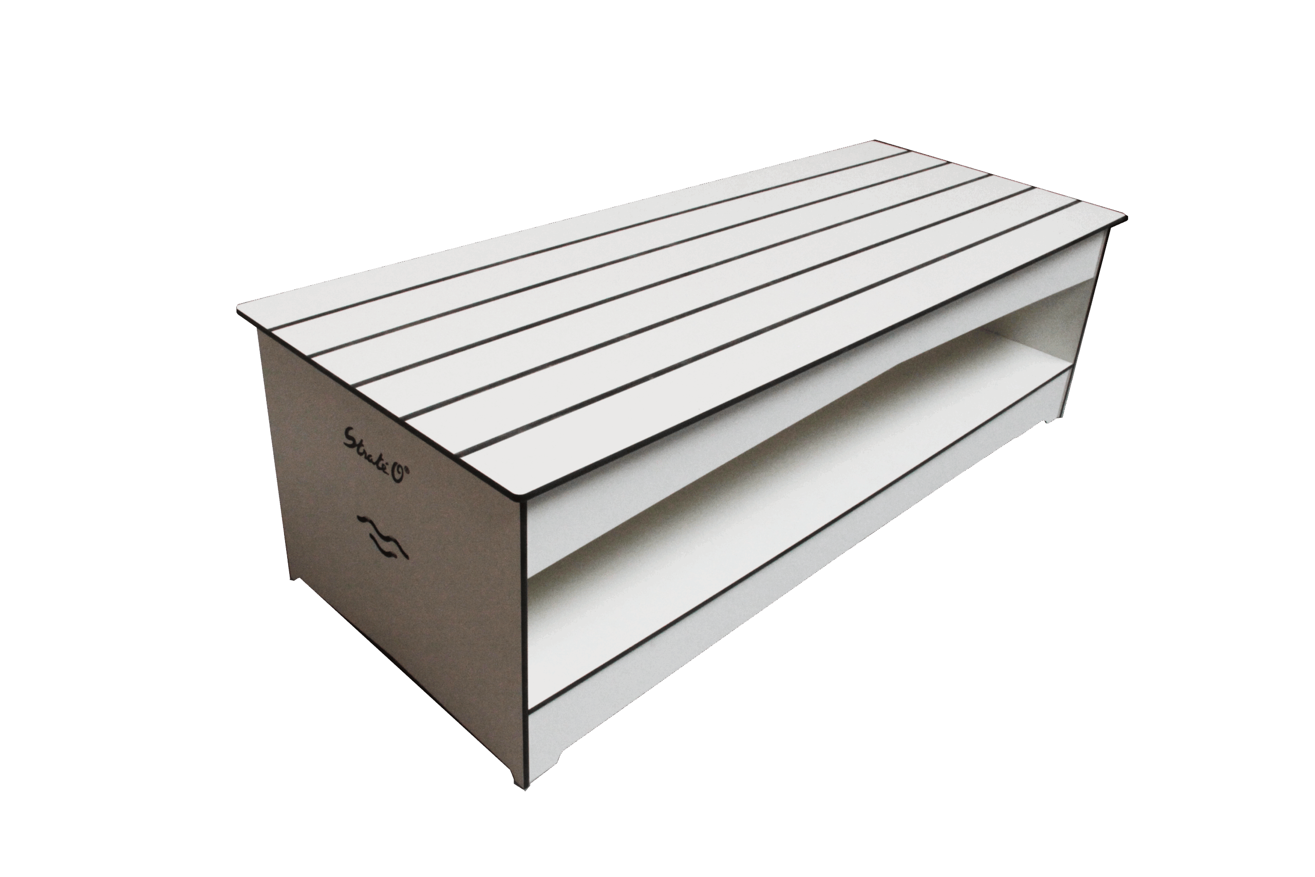 Banc vestaire double assise en stratifié compact 97402