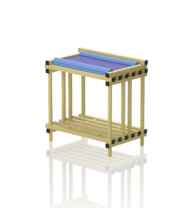 Table a langer avec matelas 8199_jaune