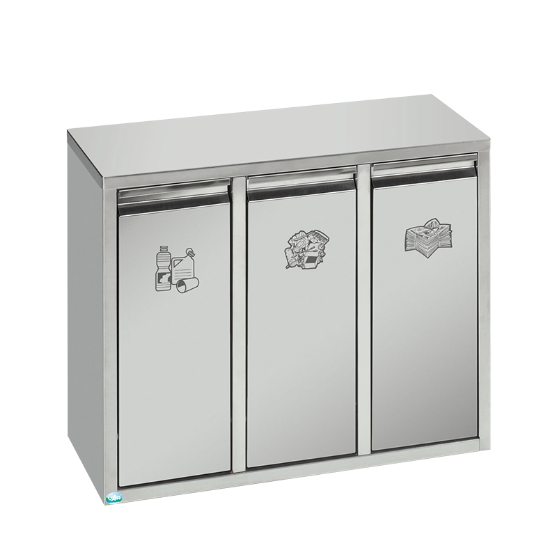 V21240.45 Centre de tri sélectif 3 portes Inox