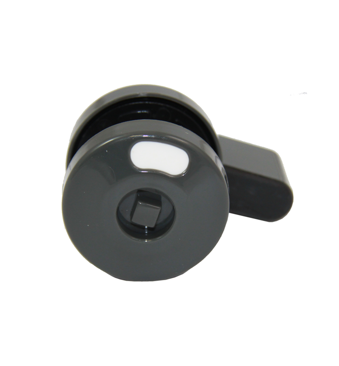 verrou de porte cabine nylon avec temoin gris fonce face